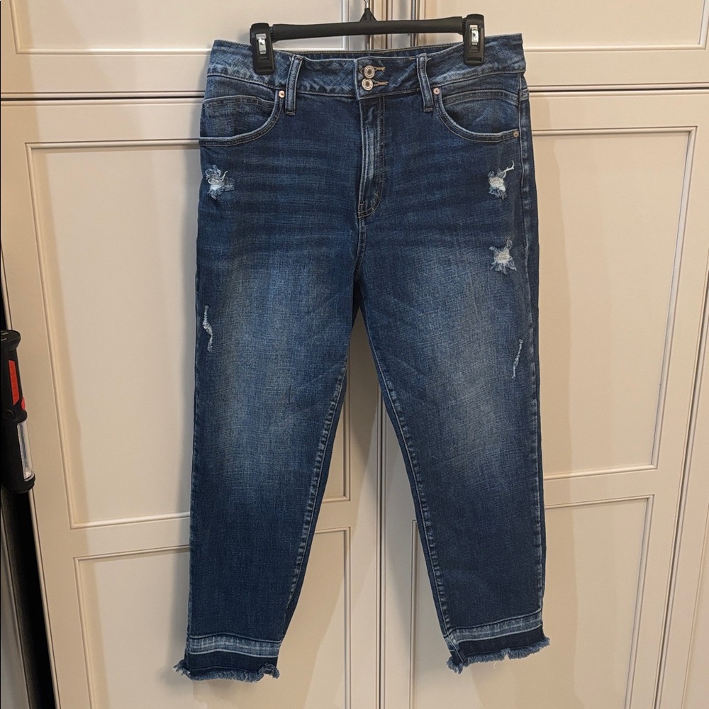 KanCan Dark Blue Distressed Ankle Jeans